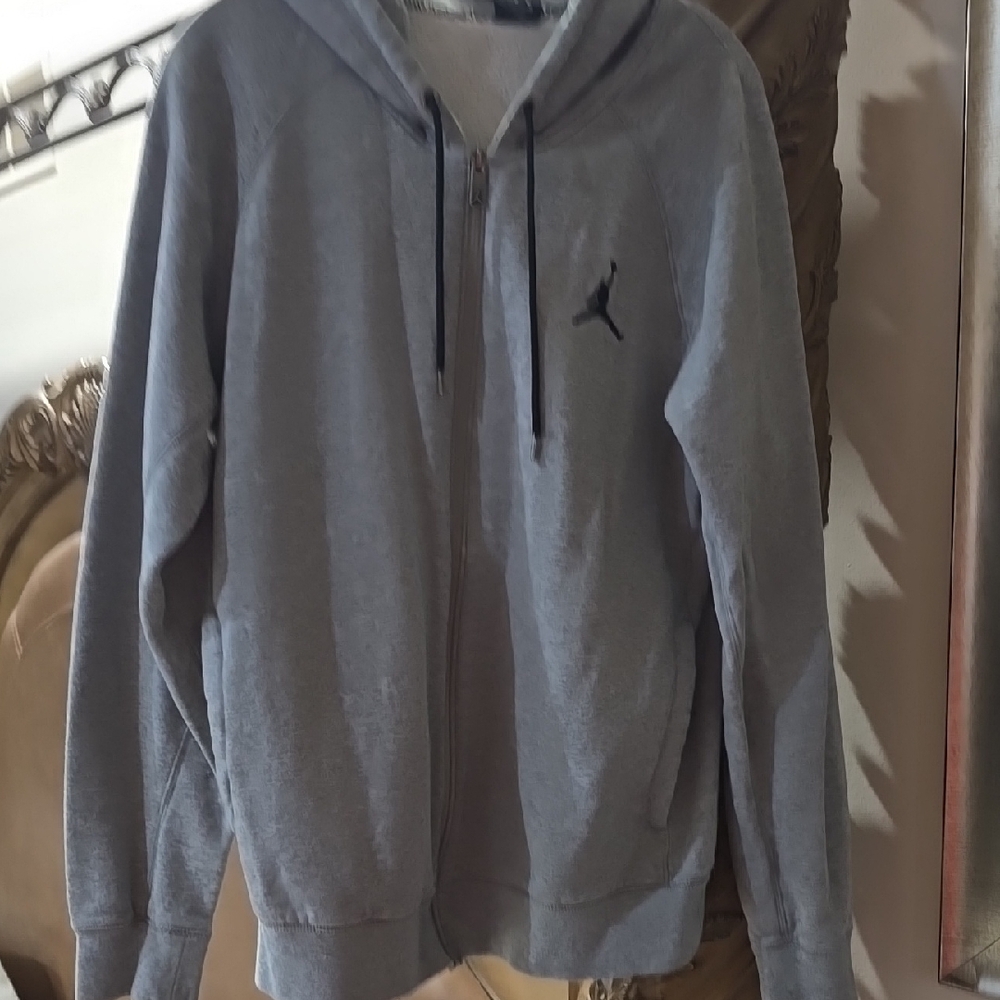 Gray Zip Up Sweater with Jordan Logo